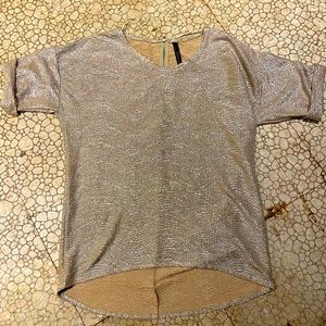 Zara small high low metallic top